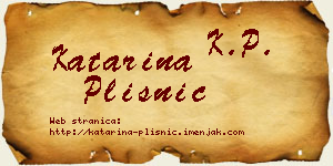 Katarina Plisnić vizit kartica